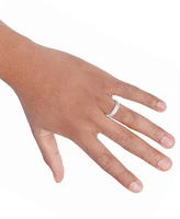 Men's Hammered Finish Step Edge Wedding Band Sterling Silver