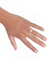 Men's Diagonal Texture Two-Tone Wedding Band Sterling Silver & 18k Gold-Plate