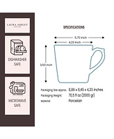 Closeout! Laura Ashley Blueprint Collectables 9 Oz Floris Mugs in Gift Box, Set of 4