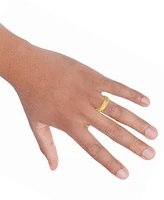 Men's Geometric Texture Milgrain Bead Wedding Band 18k Gold-Plated Sterling Silver