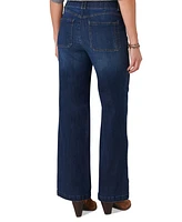 Democracy Petite Ab Solution High-Rise Wide-Leg Jeans