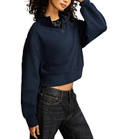 Lucky Brand Women's Half-Zip Fleece Cotton Sweatshirt