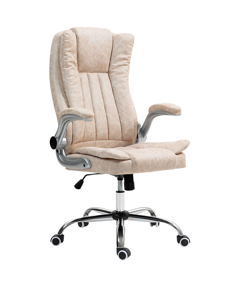 Homcom High Back Office Chair with Flip-up Arms and Tilt Function,