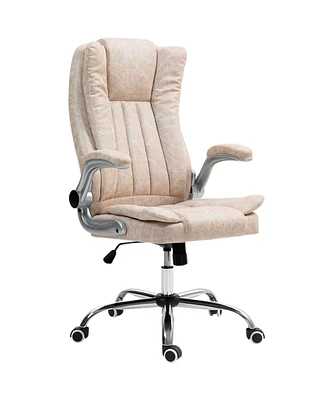 Homcom High Back Office Chair with Flip-up Arms and Tilt Function,