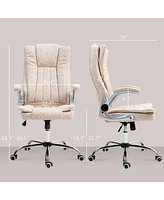 Homcom High Back Office Chair with Flip-up Arms and Tilt Function,