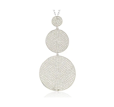 Suzy Levian New York Suzy Levian Sterling Silver Cubic Zirconia White Pave Graduating Circles Pendant