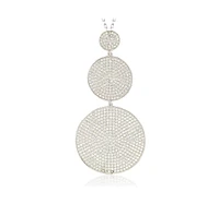 Suzy Levian Sterling Silver Cubic Zirconia White Pave Graduating Circles Pendant