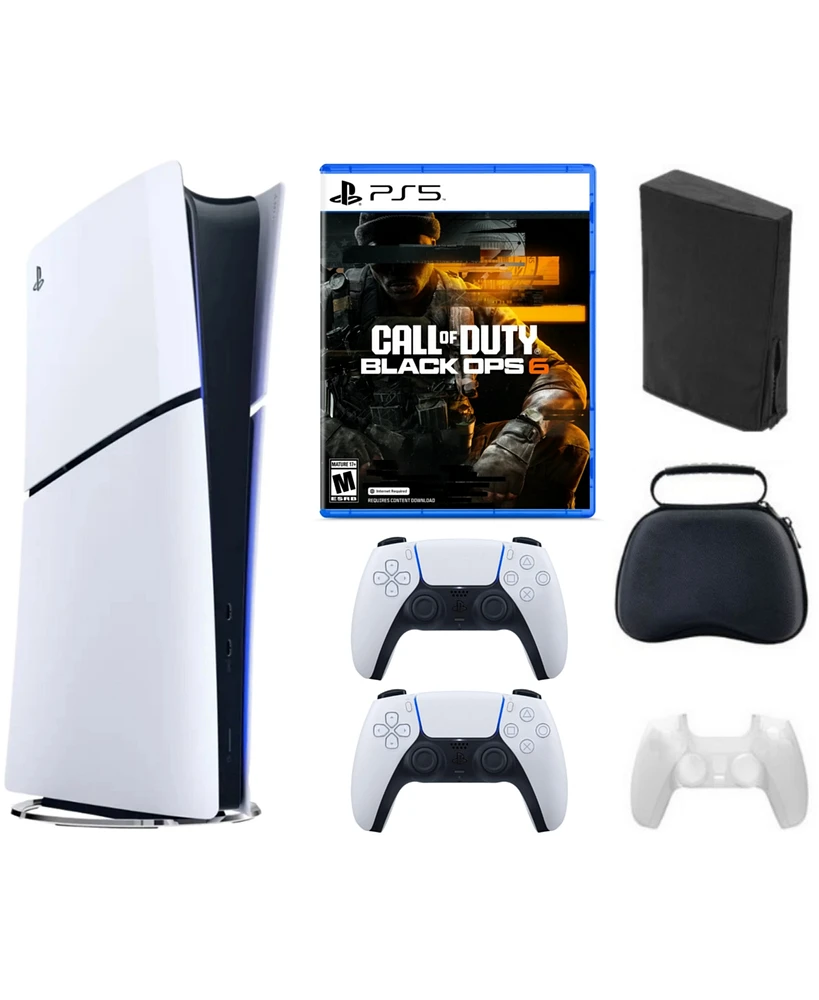 Sony PS5 PlayStation 5 Bundle with Call of Duty: Ops 6 Game, Accessories and Extra Controller