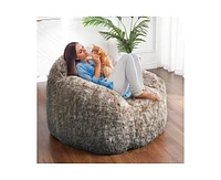 gaomon Bean Bag Chairs for Adults, Faux Fur Bean Bag Chair with Filler, Soft Plush Living Room Beanbag Chair Armrest Bean Bag Couch, Fluffy Couch Lazy