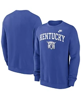 Nike Men's Royal Kentucky Wildcats Legacy Classic Tackle Twill Embroidered Arch Over Logo Pullover Sweatshirt