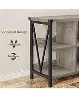 gaomon 8 Cube Storage Organizer Bookcases, 3 Tier Metal Horizontal Bookcase