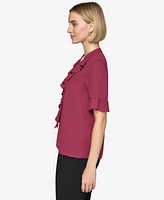 Karl Lagerfeld Paris Women's Ruffled Flutter-Sleeve Blouse