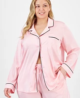 I.n.c. International Concepts Plus Satin Pajama Set, Created for Macy's