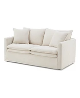Furniture of America 68" Linen Maddy 2-Seater Narrow Track Arm Loveseat