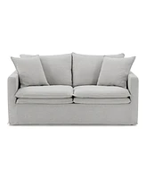 Furniture of America 68" Linen Maddy 2-Seater Narrow Track Arm Loveseat
