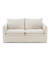 Furniture of America 68" Linen Maddy 2-Seater Narrow Track Arm Loveseat