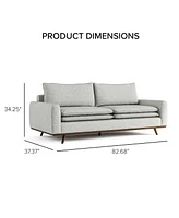 Furniture of America 83" Kasi Cotton Round Arm Sofa