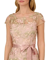 Adrianna Papell Women's Floral-Embroidered Column Gown