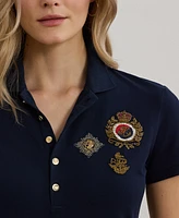 Lauren Ralph Petite Crest-Patch Pique Polo Shirt