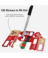 Big Dot of Happiness Jolly Santa Claus - Assorted To and From Stickers - 12 Sheets - 120 Stickers