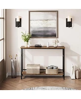 gaomon 2 Tier Entryway Table, Console Tables for Entryway, Industrial Sofa Table with Adjustable Shelf