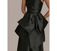 Donna Karan New York Women's Straight-Neck Bow-Trim Ballgown