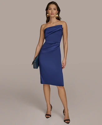 Donna Karan New York Women's Asymmetric-Neck Strapless Dress