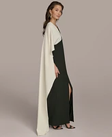 Donna Karan New York Women's V-Neck Cape-Overlay Dress