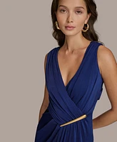 Donna Karan New York Women's Faux-Wrap Embellished Gown