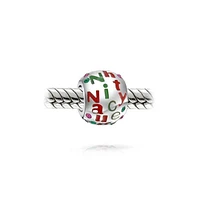 Bling Jewelry Naughty Nice Christmas Charm Bead Crystal Spacer for Bracelet