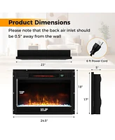 Sugift 23 Inch 1500W Recessed Electric Fireplace Insert with Remote Control