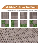Costway 36 Pcs Interlocking Deck Tiles Anti-slip Floor Tiles for Poolside All Weather