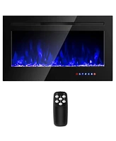 Sugift 36 Inch Electric Fireplace Insert Wall Mounted with Timer