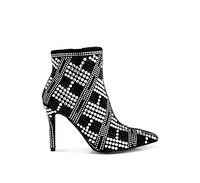 London Rag Urbanite Rhinestones Studded Stiletto Heel Boots