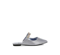 Rag & Co Magnum Diamante Strap Glitter Mules