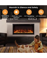 Sugift Electric Fireplace in-Wall Recessed with Remote Control and Adjustable Color and Brightness-36 inches