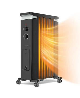 Sugift 1500W Portable Oil Filled Radiator Heater with 3 Heat Settings