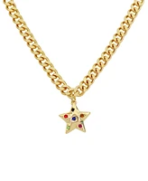 Steve Madden Faux Stone Gem Star Pendant Necklace