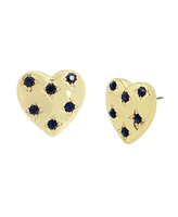 Steve Madden Faux Stone Heart Stud Earrings