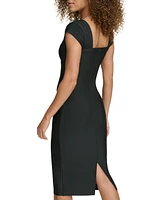 Siena Women's Bandage Sweetheart Cap-Sleeve Dress