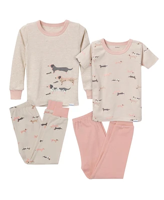 Gerber Baby Girls Pajamas Set, 4 Piece