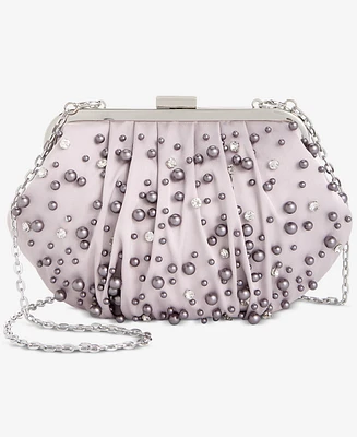 I.n.c. International Concepts Allover Pearl and Crystal Small Satin Clutch, Exclusively at Macy's