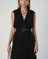 French Connection Women's Azra Sleeveless Twill Trench Dress