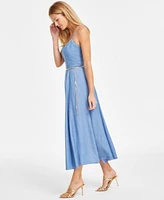 I.n.c. International Concepts Women's Belted Sleeveless Midi Dress, Exclusively at Macy's