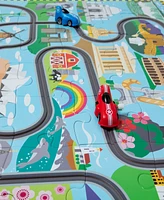 Melissa and Doug Race Track Floor Puzzle and Play Set