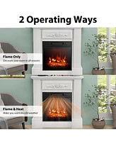 Sugift 1400W Tv Stand Electric Fireplace Mantel with Remote Control