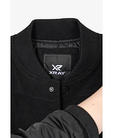 Xray Boy's Wool Varsity Bomber Jacket With Grainy Pu Sleeves