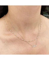 The Lovery White Bead Chain Necklace 14K Gold 16 inches