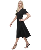 Dkny Women's Bubble-Sleeve Scuba-Crepe Midi Dress