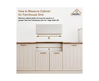 Casainc Fireclay 30" Farmhouse Apron Kitchen Sink with Bottom Grid and Strainers